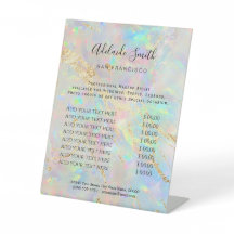 neue Opal-Preisliste Pedestal Sign