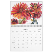 Neue Orangefarbene und lila Blume Kalender (Mär 2027)