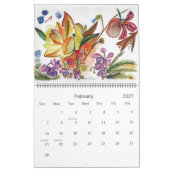 Neue Orangefarbene und lila Blume Kalender (Feb 2027)