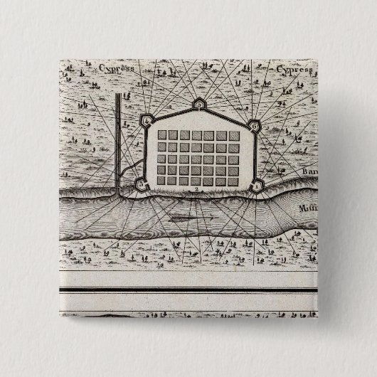 Neue Orleans aus dem Fort St. Charles Button (Vorderseite)