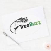 Neue Oval-Aufkleber mit TreeBuzz-Logo Ovaler Aufkleber (Umschlag)