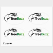 Neue Oval-Aufkleber mit TreeBuzz-Logo Ovaler Aufkleber (Blatt)
