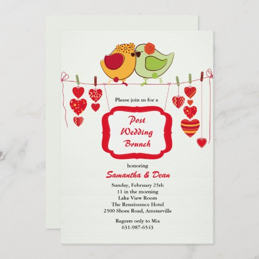 Neue Paare - Posten-Hochzeits-Brunch-Einladung Einladung (Vorne/Hinten)