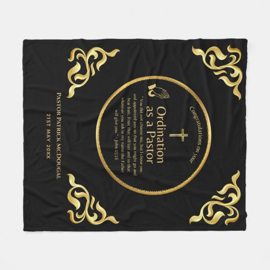 NEUE PASTOR-Ordination - Neuer, benutzerdefinierte Fleecedecke (Vorderseite (Horizontal))