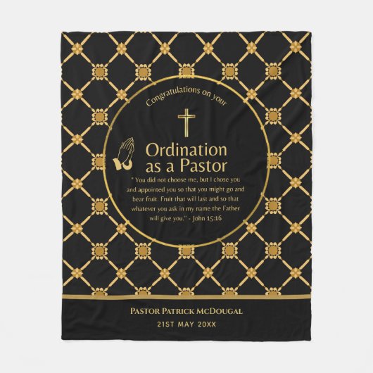 NEUE PASTOR-Ordination - Neuer, benutzerdefinierte Fleecedecke (Vorderseite)