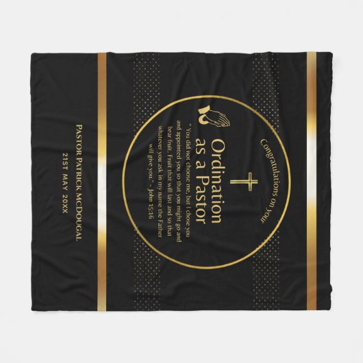 NEUE PASTOR-Ordination - Neuer, benutzerdefinierte Fleecedecke (Vorderseite (Horizontal))