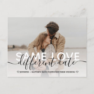 Neue Plan einfache Typografie Hochzeit ändern das Ankündigungspostkarte