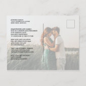 Neue Plan moderne Typografie Hochzeit ändern das D Ankündigungspostkarte (Rückseite)