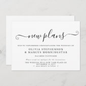 Neue Pläne für verzögerte Ereignisankündigung Einladung (Vorne/Hinten)