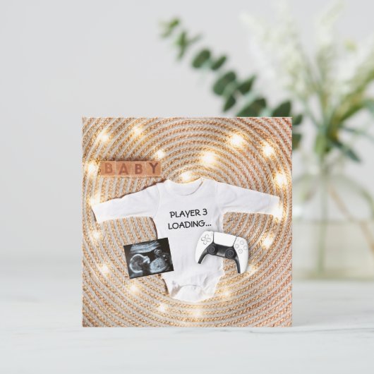 Neue Player Loading Funny Sonogram Foto Pregnancy Ankündigung (Stehend Vorderseite)