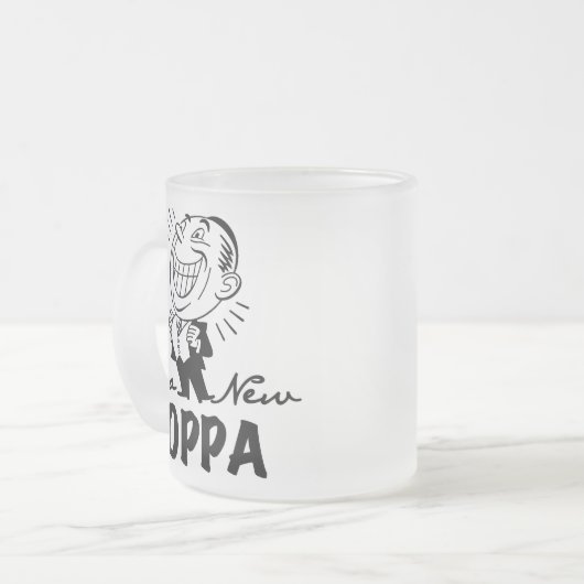 Neue Poppa-T - Shirt und Geschenke lächeln Mattglastasse (Vorderseite Links)