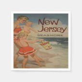 neue Postkarte für Vintage Ferien auf Jersey Serviette (Vorderseite)
