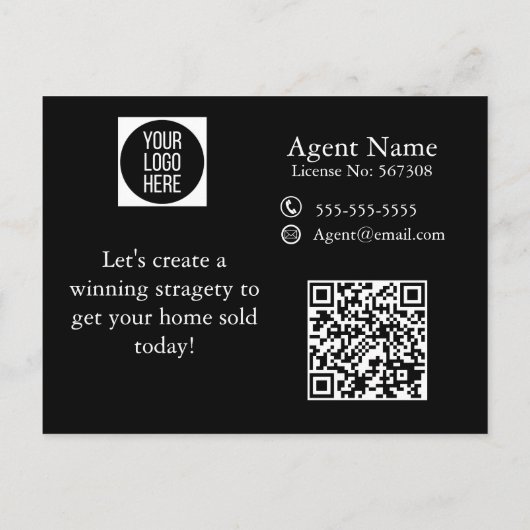 Neue Postkarten für Real Anwesen Agent (Rückseite)