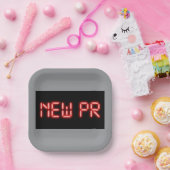 Neue PR-Lauf-Meilenstein-Rot-Neon-Digital-Effekt Pappteller (Party)