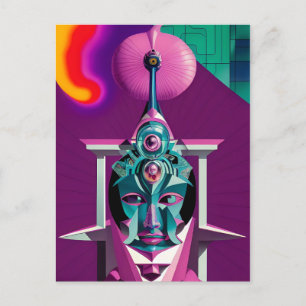 Neue Priester in der Kirche von Robotology Postkarte