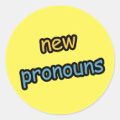 Neue Pronouns Comic Sans Sticker (Vorderseite)