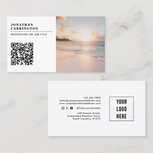 Neue QR-Foto-Logo-Visitenkarte Visitenkarte (Vorne/Hinten)