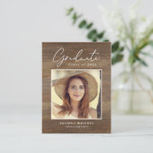 Neue Reise Rustikaler Abschluss Ankündigung Postca Postkarte (Stehend Vorderseite)