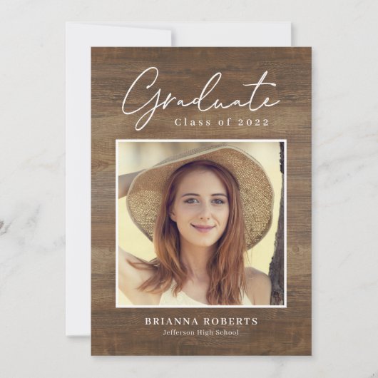 Neue Reise Rustikaler Abschluss Einladung (Vorderseite)