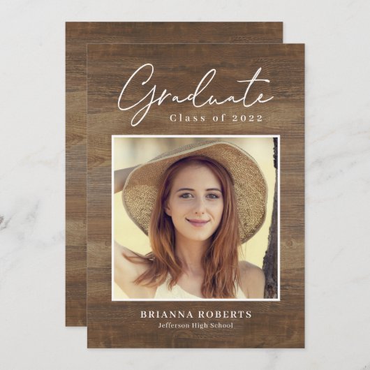 Neue Reise Rustikaler Abschluss Einladung (Vorne/Hinten)