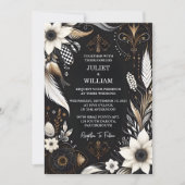 Neue Retro Boho Studio Kreative Illustrierte Hochz Einladung (Vorderseite)