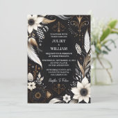 Neue Retro Boho Studio Kreative Illustrierte Hochz Einladung (Stehend Vorderseite)