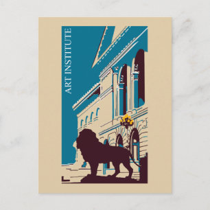 Neue Retro-Kunstinstitut Chicago Werbung Postkarte