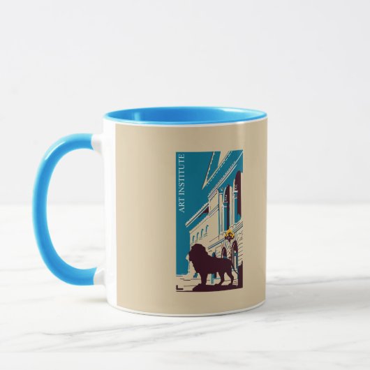 Neue Retro Kunstinstitut Chicago-Werbung Tasse (Links)