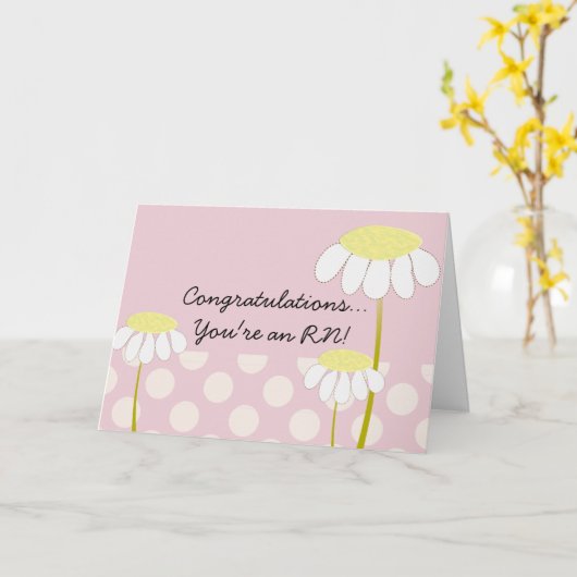 Neue RN-Krankenschwester-Glückwunsch-Gänseblümchen Karte (Gelbe Blume)