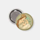 Neue romantische Kunst White Flowers Magnet (Vorderseite/Rückseite)