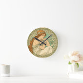 Neue romantische Kunst White Flowers Runde Wanduhr (Zuhause)