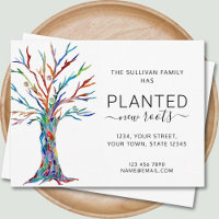 Neue Roots Tree Moving Ankündigung Postkarte
