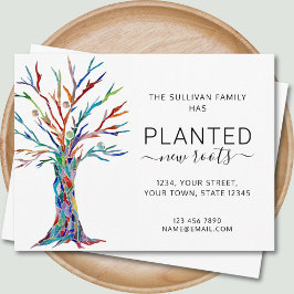 Neue Roots Tree Moving Ankündigung Postkarte