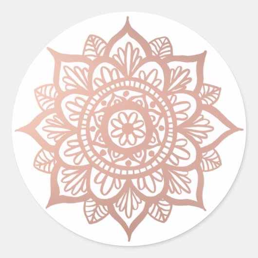 Neue Rose Gold Mandala Sticker (Vorderseite)