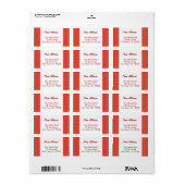 Neue rote Adresse Adressaufkleber (Vorne)