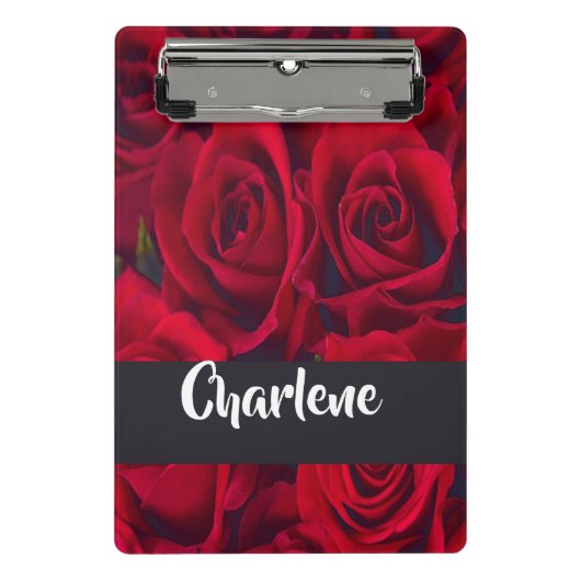 Neue rote Rosen Mini Klemmbrett (Vorderseite)
