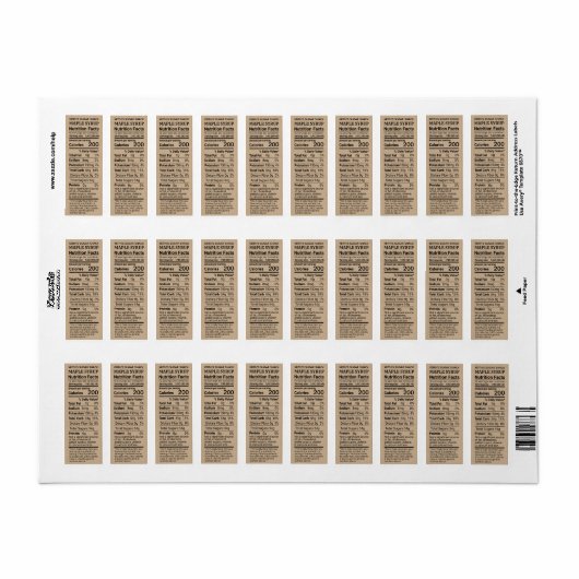 Neue Rücksendeadresse Größe Ahornsirup Nährwert Fa (Vorne)