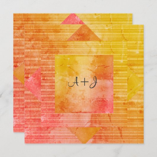 NEUE RUSTISCH GELBE ORANGE WEDING INVITATION EINLADUNG (Vorne/Hinten)