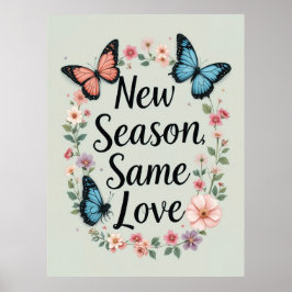 Neue Saison Liebe Schmetterling Blumenmuseum Poster