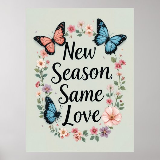 Neue Saison Liebe Schmetterling Blumenmuseum Poster (Vorne)