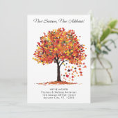 Neue Saison neue Adresse Herbst wir bewegt sich be Ankündigung (Stehend Vorderseite)