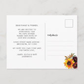 Neue Saison Neue Zuhause Herbst Herbstsonnenblume  Ankündigungspostkarte (Rückseite)