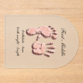 Neue Säugling-Hand-Fußabdruck Acryleinladungen (Vorderseite)