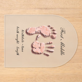 Neue Säugling-Hand-Fußabdruck Acryleinladungen