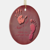 Neue Säugling-Hand-Fußabdruck Keramik Ornament (Rechts)