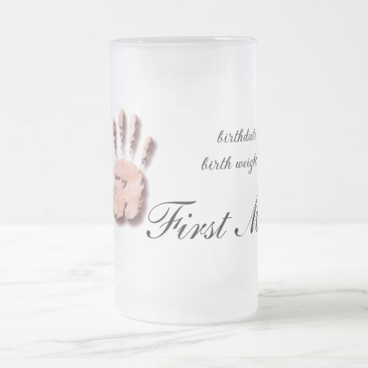 Neue Säugling-Hand-Fußabdruck Mattglas Bierglas (Mittel)