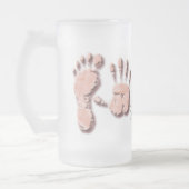 Neue Säugling-Hand-Fußabdruck Mattglas Bierglas (Links)