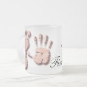 Neue Säugling-Hand-Fußabdruck Mattglastasse (Vorderseite Links)