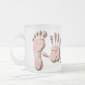 Neue Säugling-Hand-Fußabdruck Mattglastasse (Links)