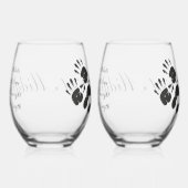 Neue Säugling-Hand-Fußabdruck Weinglas Ohne Stiel (Rechts)